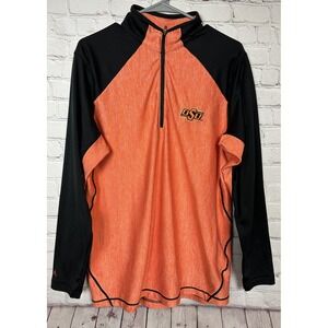 Oklahoma State Cowboys Pullover 1/4 Zip Sweater‎ Men's Antigua, sz M, GUC